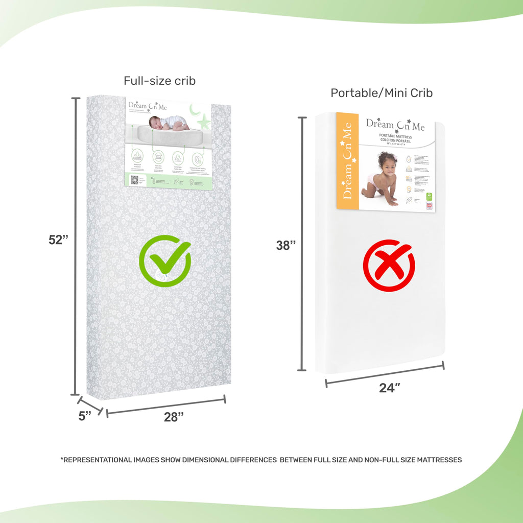 Grey Dual-Sided Crib and Toddler Bed Mattress X101