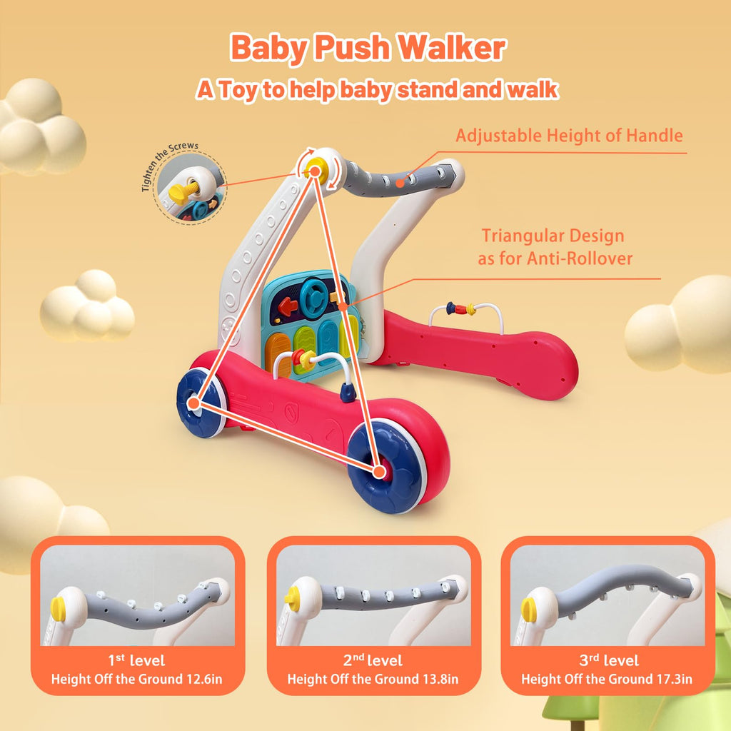 Baby Gym Play Mat & Baby Walker with Music and Light Q6675