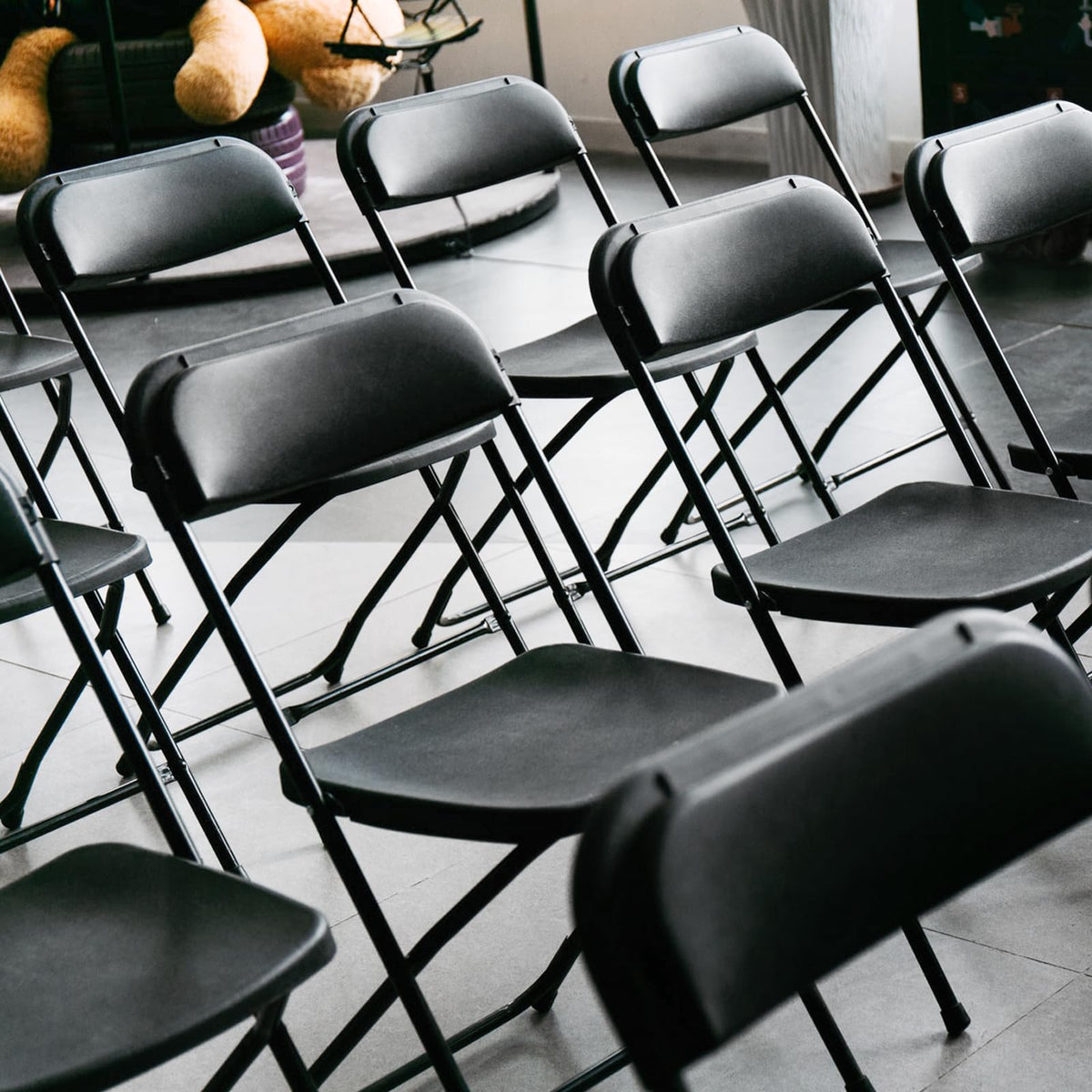 Black Plastic Folding Chairs 10 Pack C9597