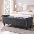 58" Chenille Storage Bench F510370
