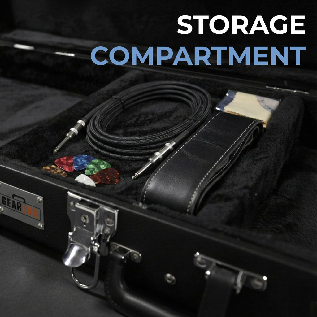 Electric Guitar Hard Case with Lock and Key, Black D75962
