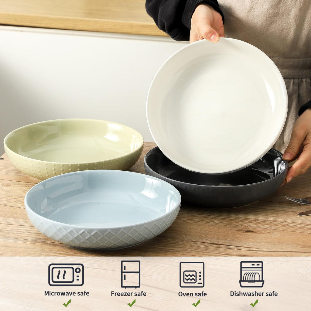 9.1'' 42 OZ Ceramic Pasta Bowls Set of 4 X299