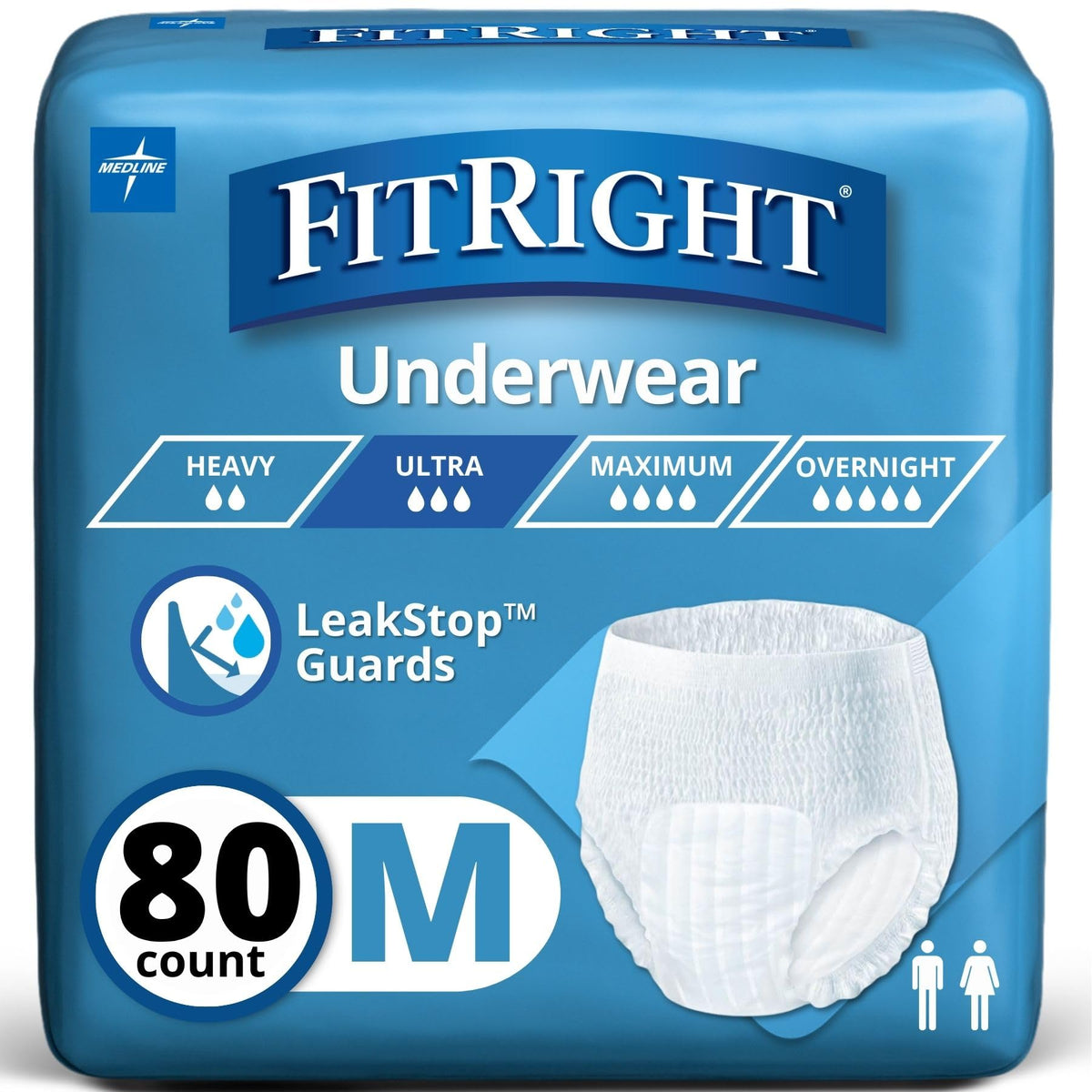 Medium Size Heavy Absorbency Adult Protective Underwear 80 Count Y519
