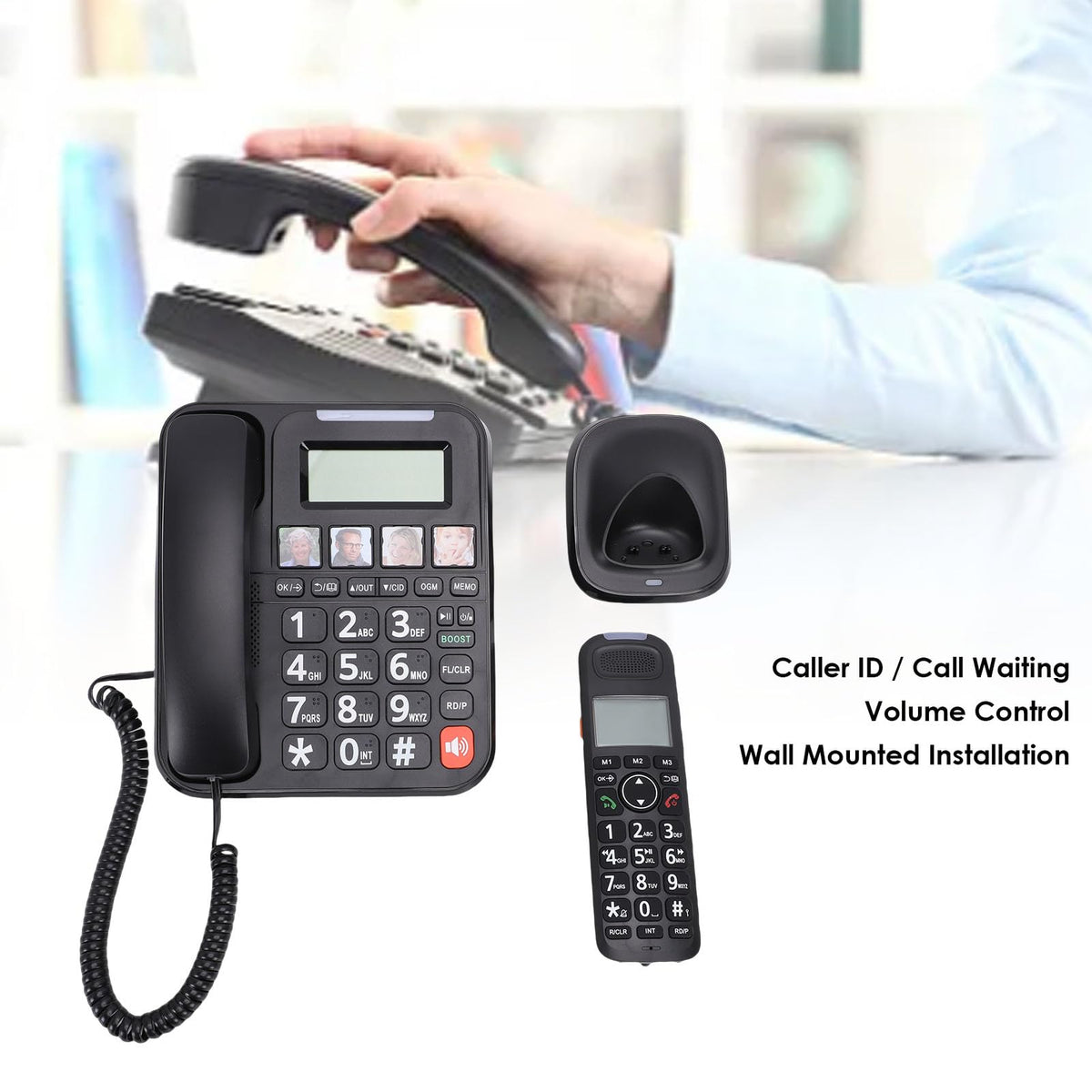 Expandable Corded/Cordless Phone System with Big Buttons B259