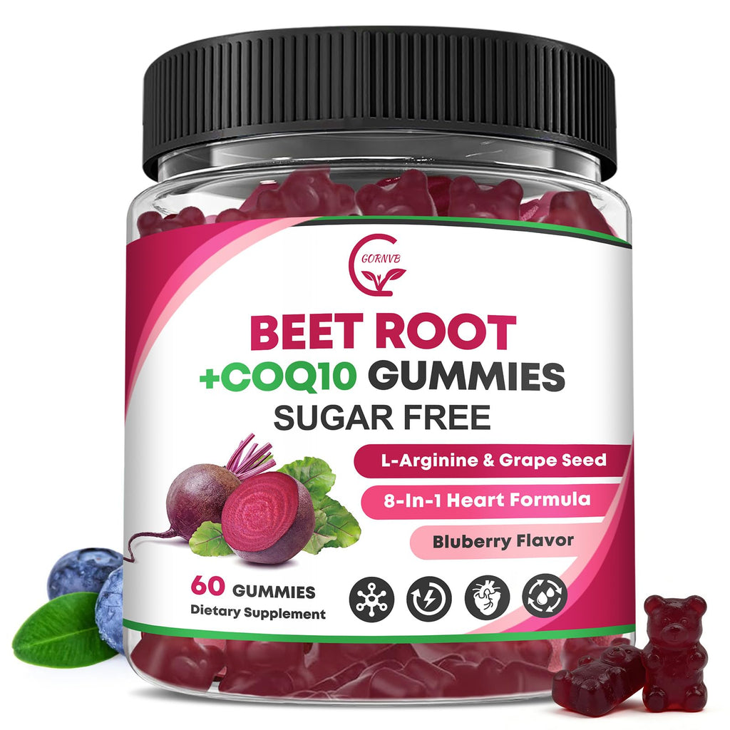 Beet Root Gummies with CoQ10, L-Arginine & Grape Seed Extract, Vegan, 60 Counts E35957