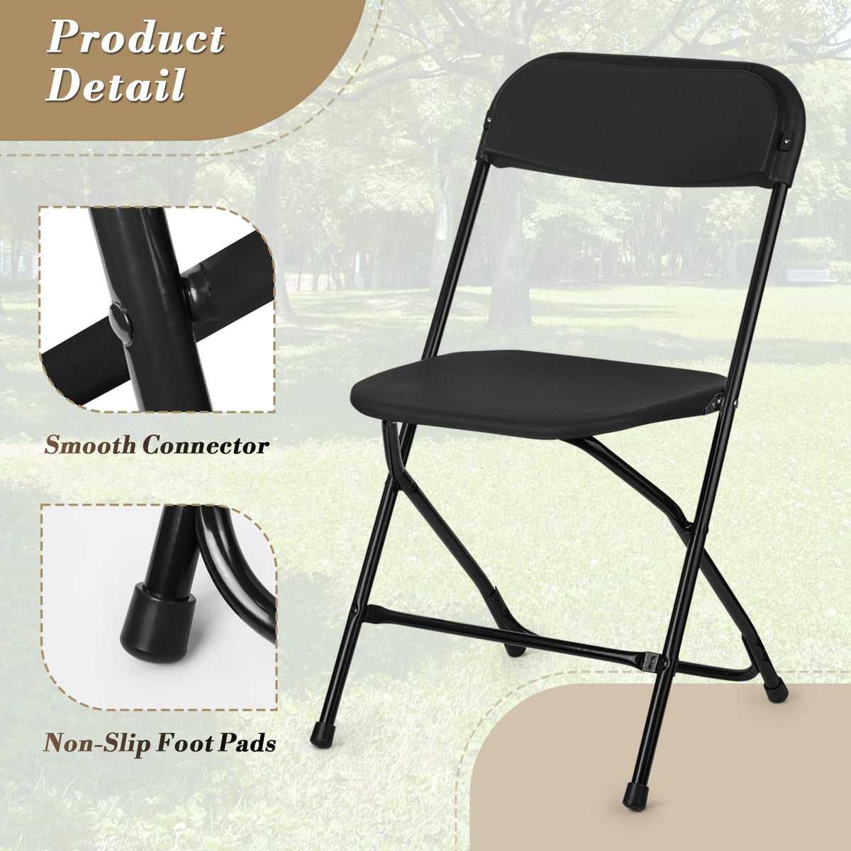 Black Plastic Folding Chairs 10 Pack C9597