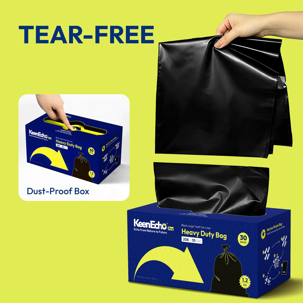 55 Gallon 30 Count 1.2 Mil Black Heavy Duty Trash Bags M430