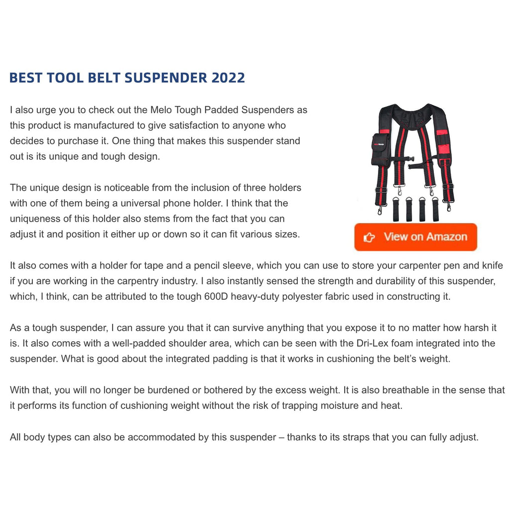 Tool Belt Suspenders with Foam Pads I111294