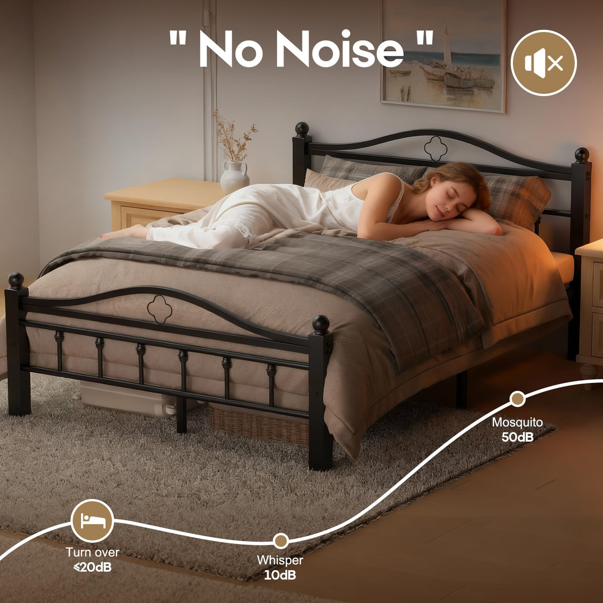 Full Size Bed Frame with Headboard X536933