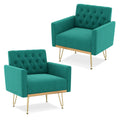 Oversized Velvet Tufted Accent Chair with Gold Legs E256