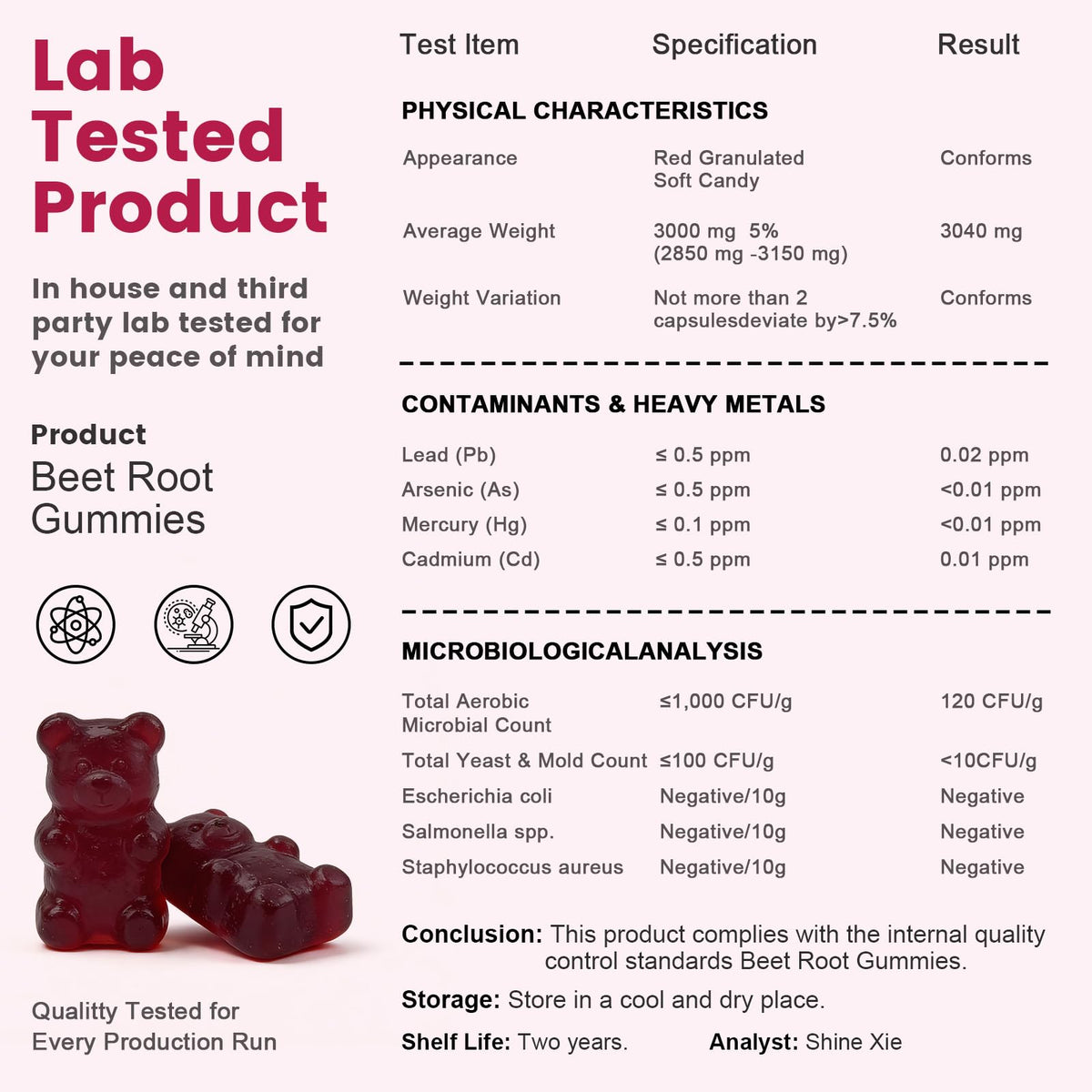 Beet Root Gummies with CoQ10, L-Arginine & Grape Seed Extract, Vegan, 60 Counts E35957