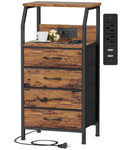 4 Drawer Night Stand with Charging Station U529
