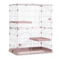 3/4-Tier Wire Cat Cage Playpen with Hammock and Platforms C11182