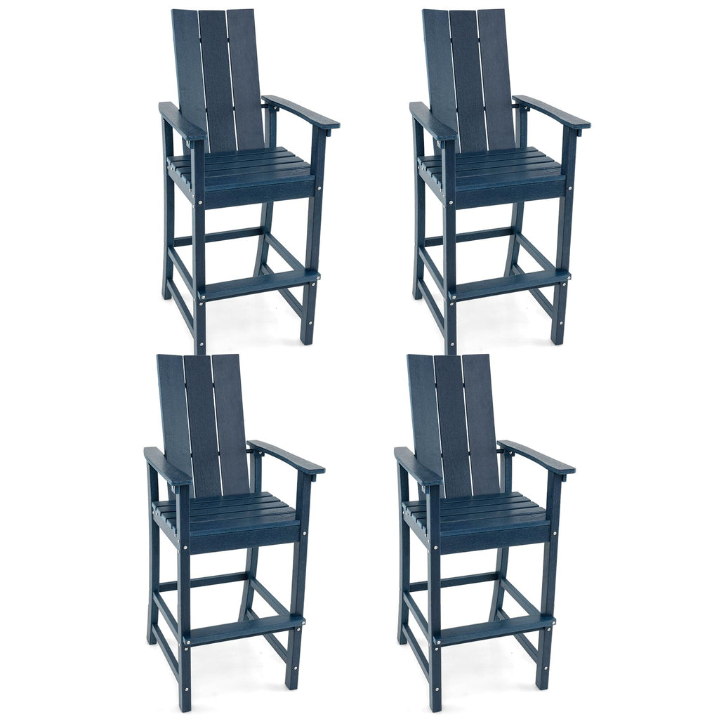 52” Tall HDPE Adirondack Chair Set of 4 Navy E73032