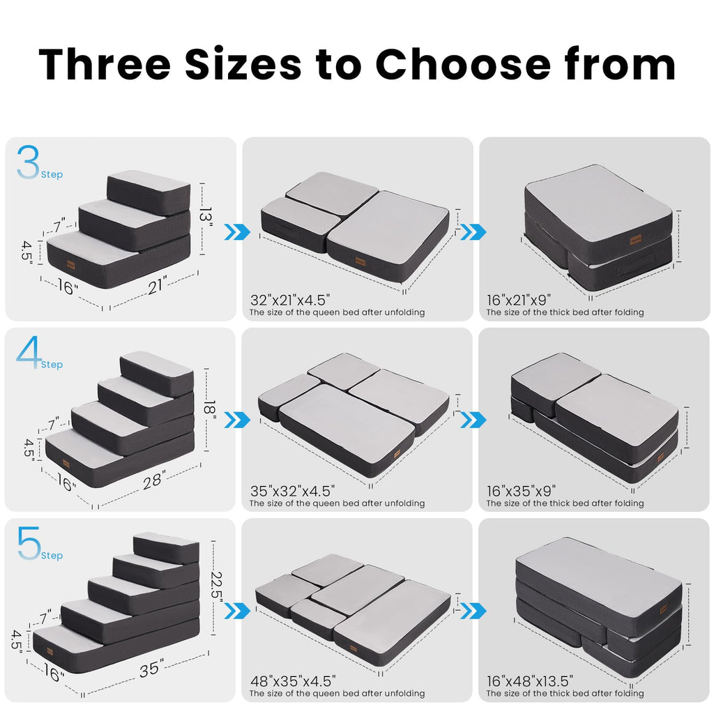 4-Step Adjustable Foldable Non-Slip Dog Stairs U737