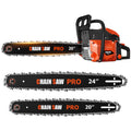 62CC Gas Chainsaw with 20inch & 24inch Chain Saw Bar P754800