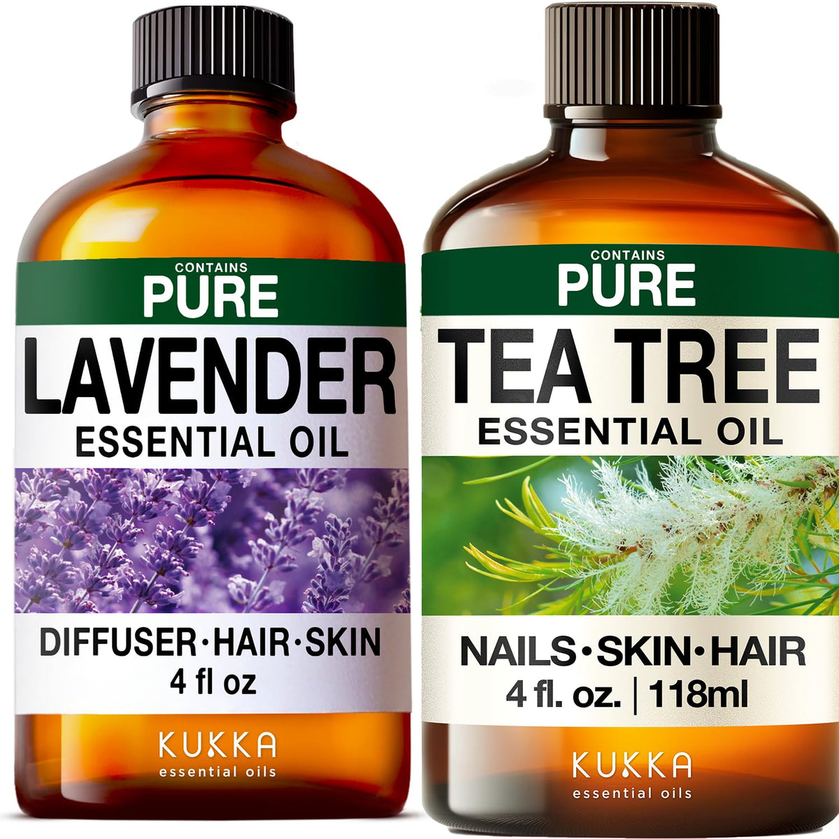 Lavender & Tea Tree Essential Oil Set 2x4 fl oz U17674