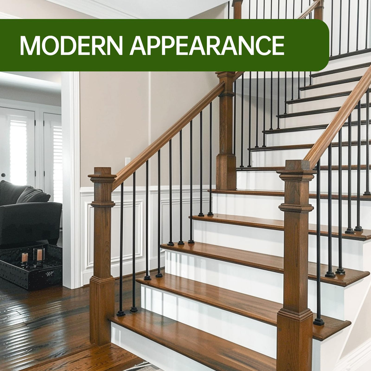 32"-100Pack Aluminum Deck Balusters Hollow Round Deck Railing Spindles Matte Coated Black C468566