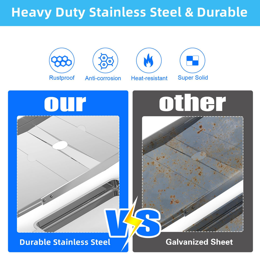 Adjustable Stainless Steel Grill Grease Tray with Catch Pan K884982