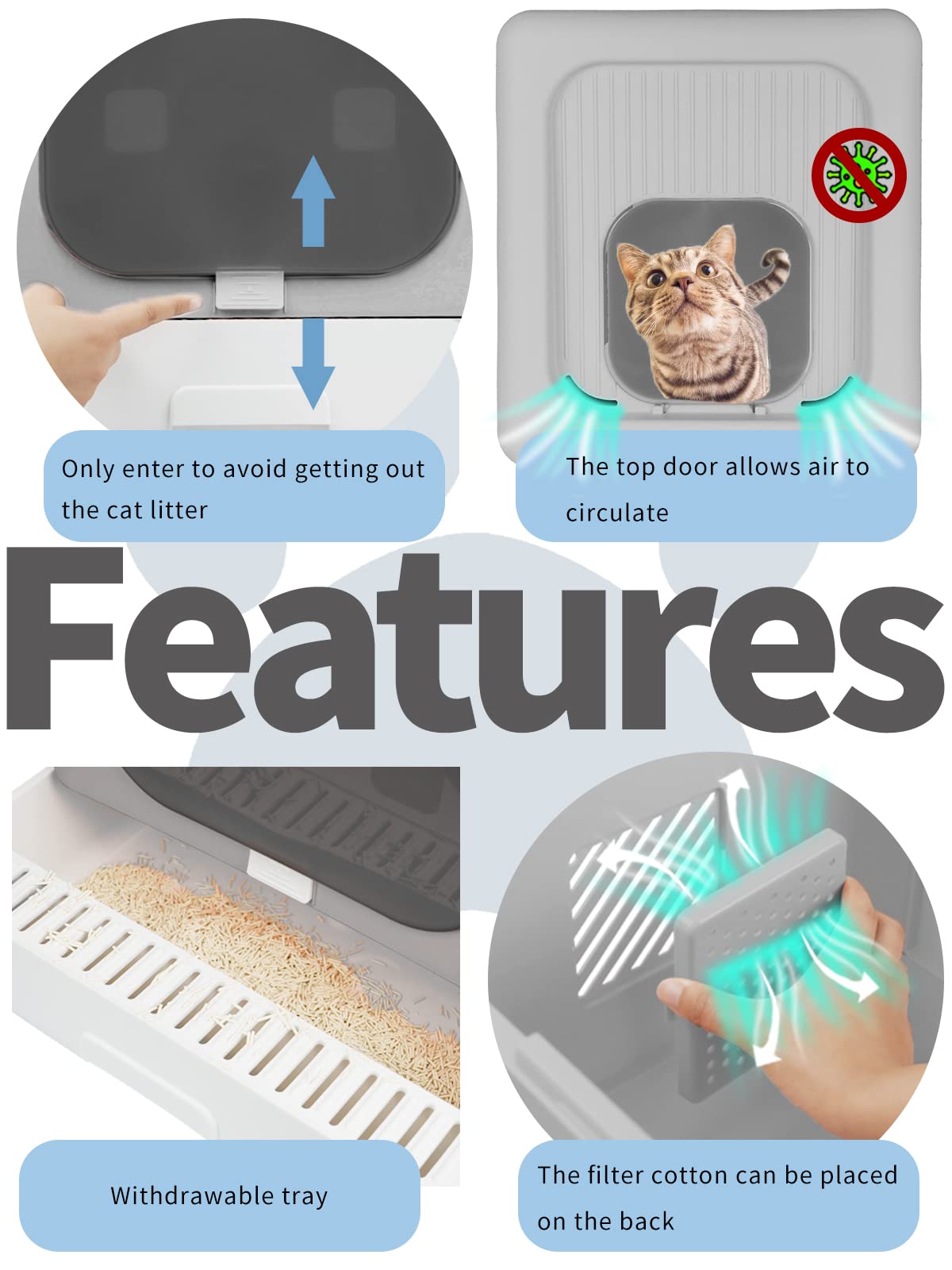 Foldable Cat Litter Box with Lid Y9935