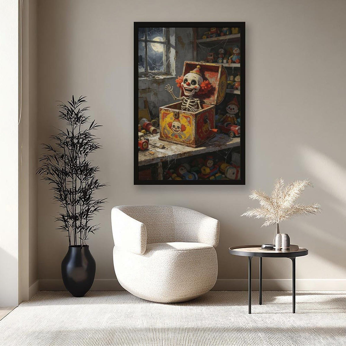 Canvas Wall Art Oil Painting Poster Print with Black Frame 24" L X 36" W U2048