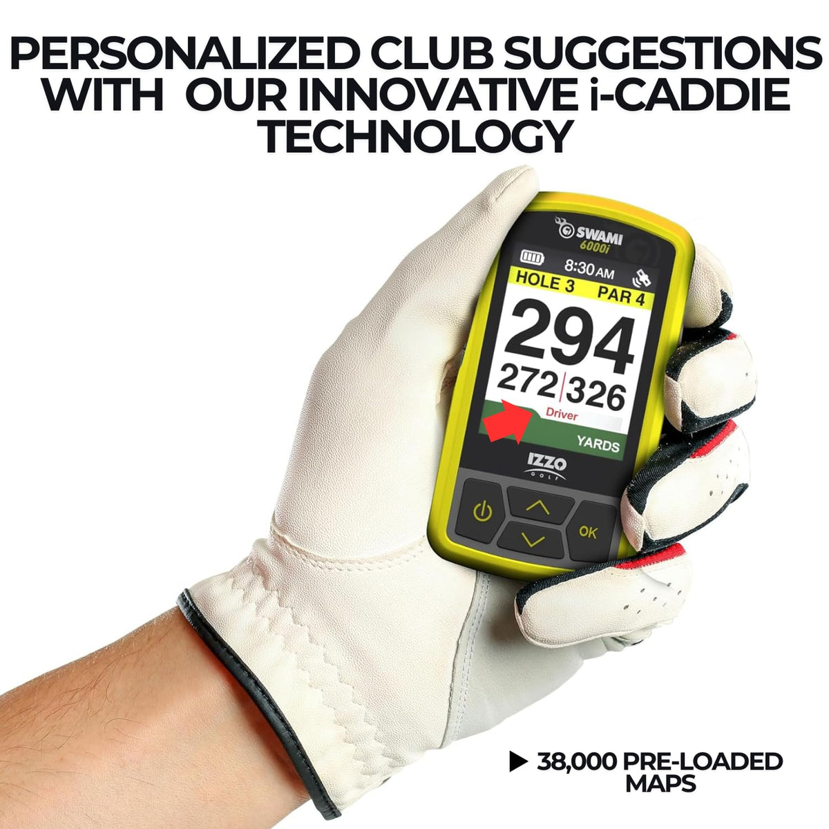 Handheld Golf GPS Water-Resistant Color Display with 38,000 Course Maps B64443