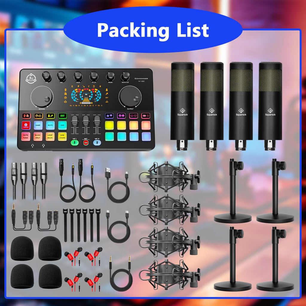 Audio Interface with 4 Dynamic Mics E997