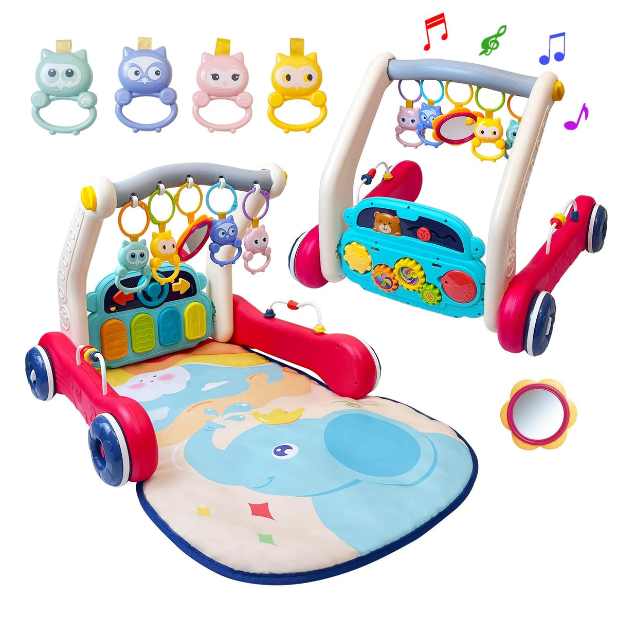 Baby Gym Play Mat & Baby Walker with Music and Light Q6675
