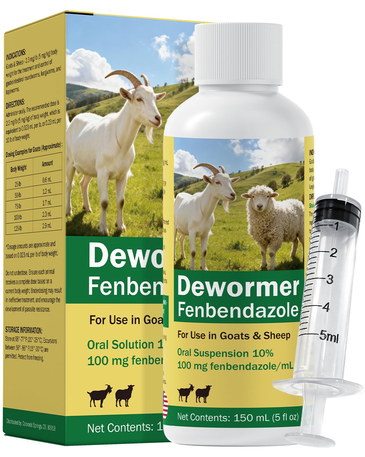 Fenbendazole Dewormer Liquid for Goat & Sheep U6976