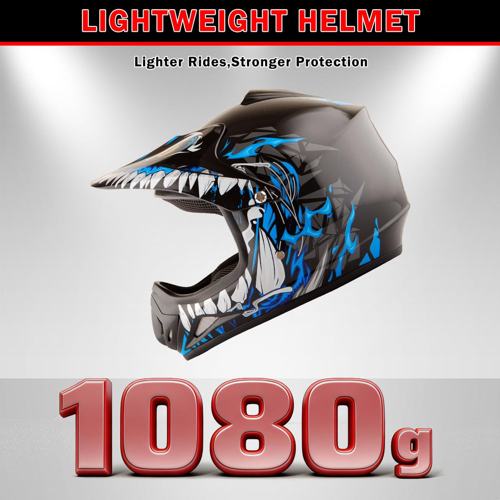 Kids Motocross Helmet with Goggles and Gloves V19487