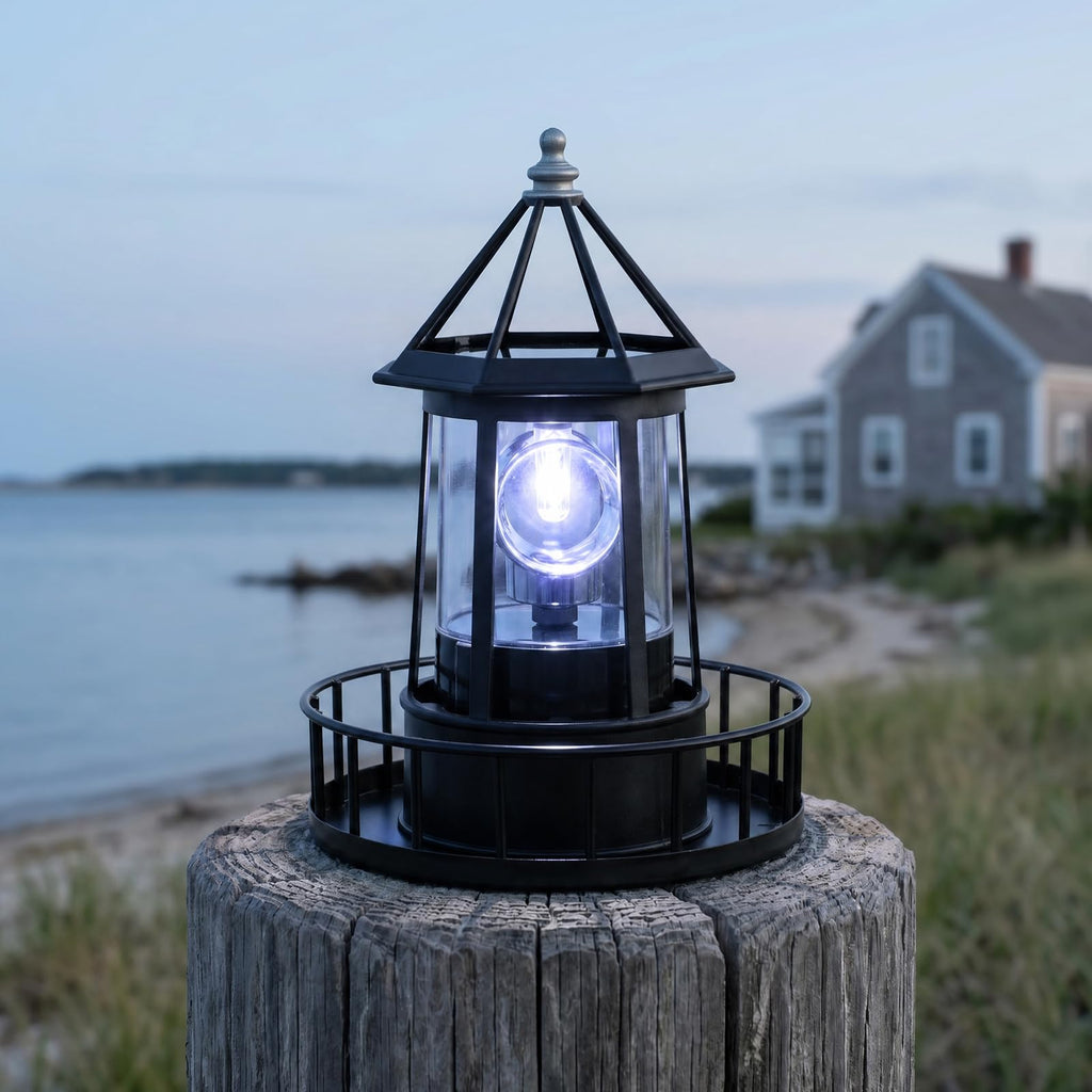 Solar Lighthouse Rotating LED Light IP65 Waterproof Outdoor Lamp X583208