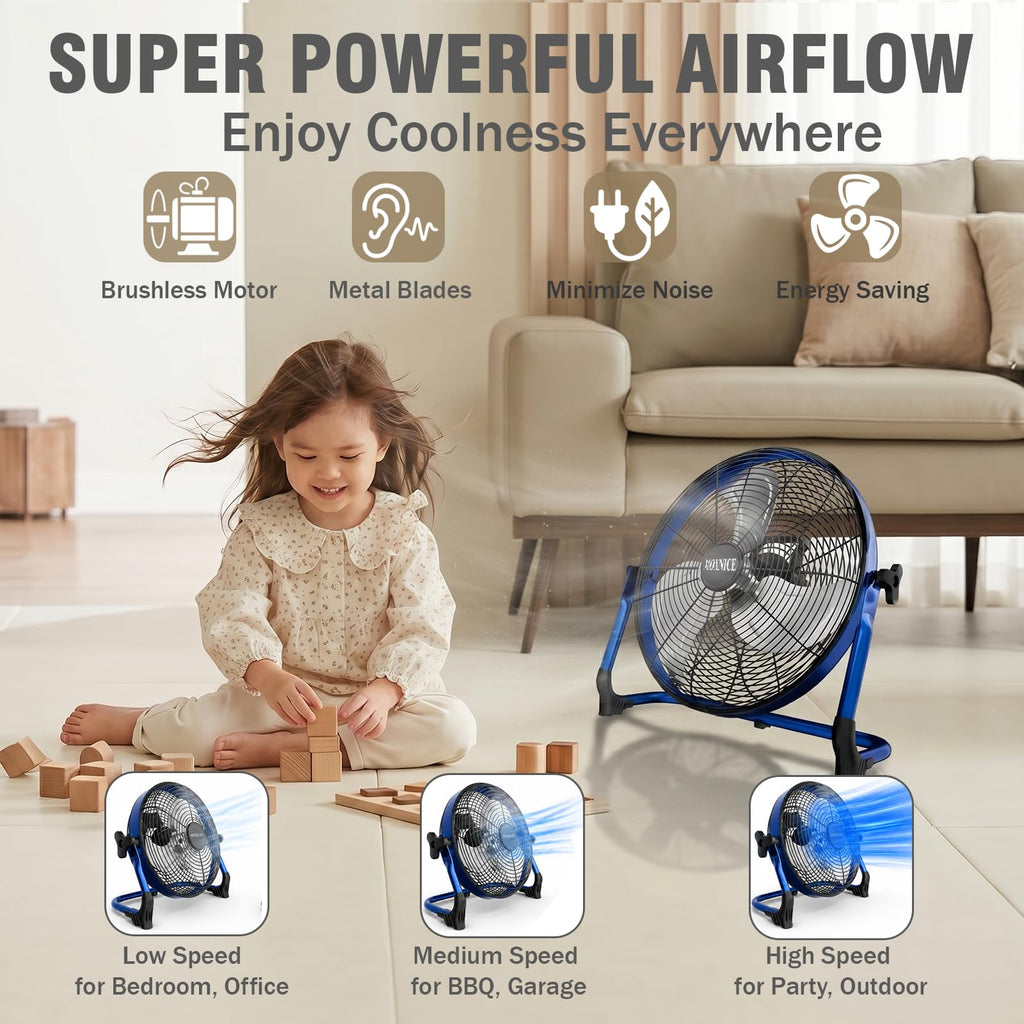 20" Portable Rechargeable Battery Operated Floor Fan F666057
