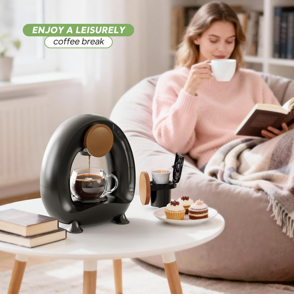 Single Serve Coffee Maker Black J130
