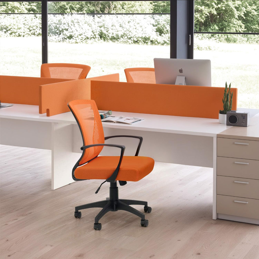 Orange Mesh Ergonomic Office Chair with Armrest Y29723