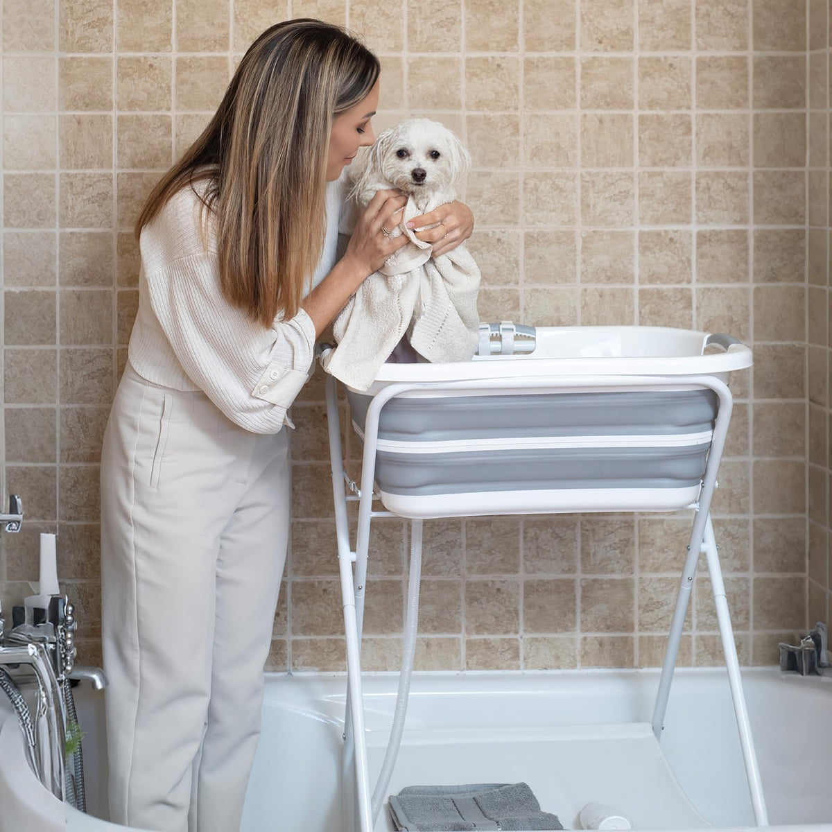2 in 1 Collapsible Portable Dog Bath Tub I62134