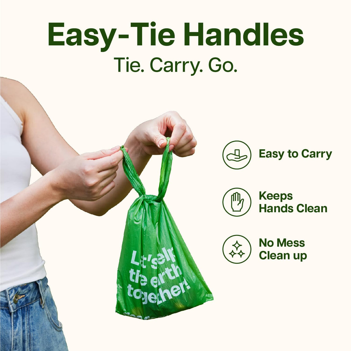 Dog Poop Bags with Handles, Large Size, 240 Bags, Unscented F99267