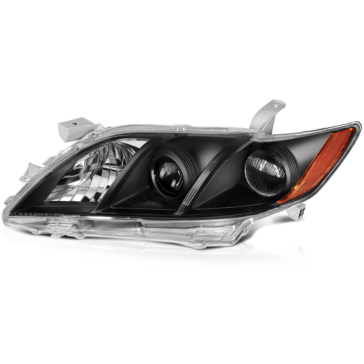 Black Housing Amber Reflector Clear Lens Headlight Assemblies R56502
