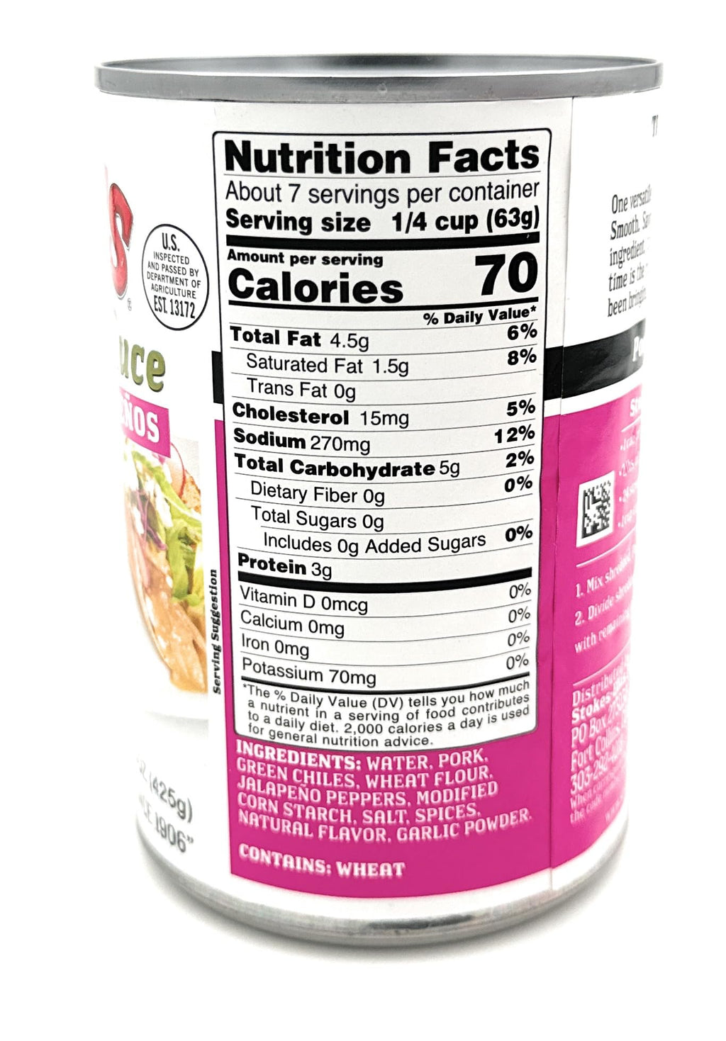 Green Chile Sauce with Pork and Jalapenos Pack of 3 I361