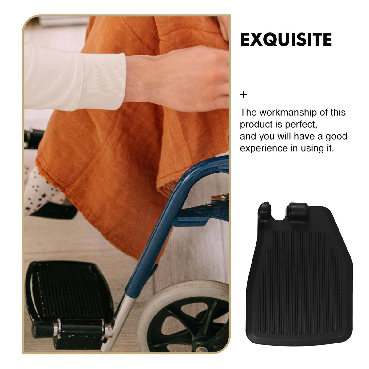 Black Plastic Wheelchair Footplates Replacement Pair T165