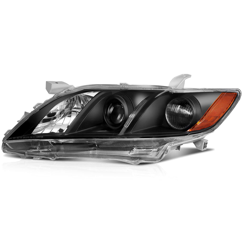Black Housing Amber Reflector Clear Lens Headlight Assemblies R56502