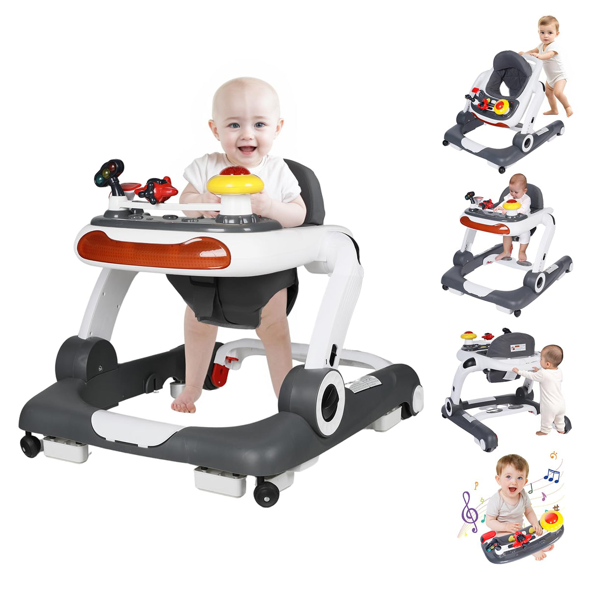 5 in 1 Baby Activity Walker with Wheel, Music & Lights N745168