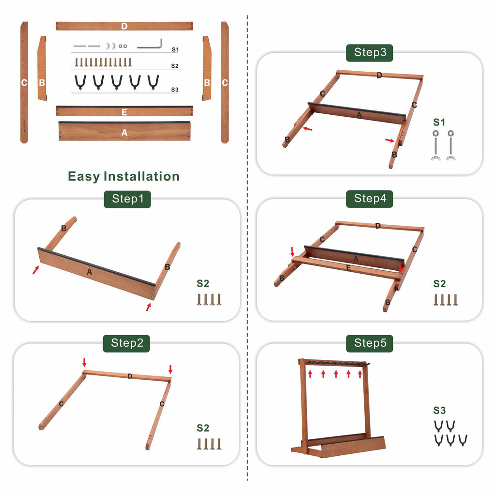 5 Holders Wooden Guitar Stand Floor Rack Q302888
