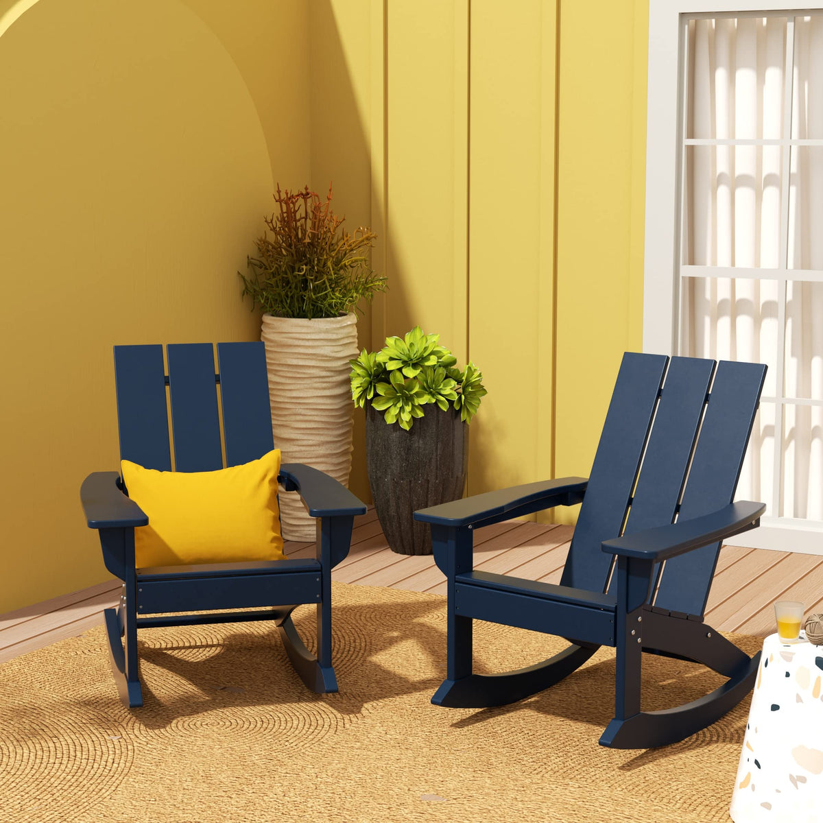 Navy Blue Poly Adirondack Chair Set of 2 P59170
