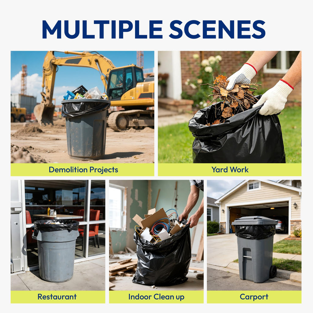 55 Gallon 30 Count 1.2 Mil Black Heavy Duty Trash Bags M430
