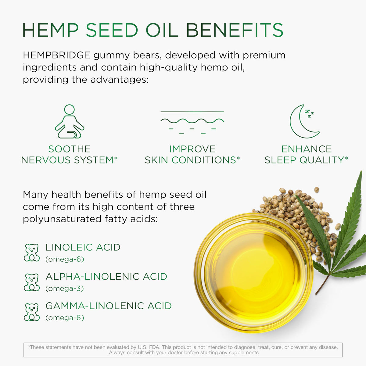 Hemp Gummies with Omega 3 6 9, 60 Count G47583