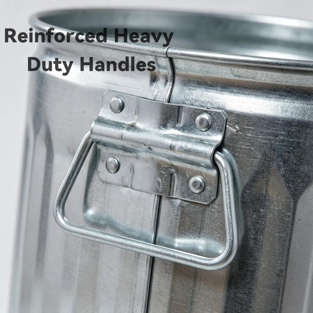 31 Gallon Heavy Duty Galvanized Metal Trash Can with Lid F556