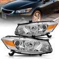 Headlight Assembly Replacement Chrome Housing with Amber Reflector E5648