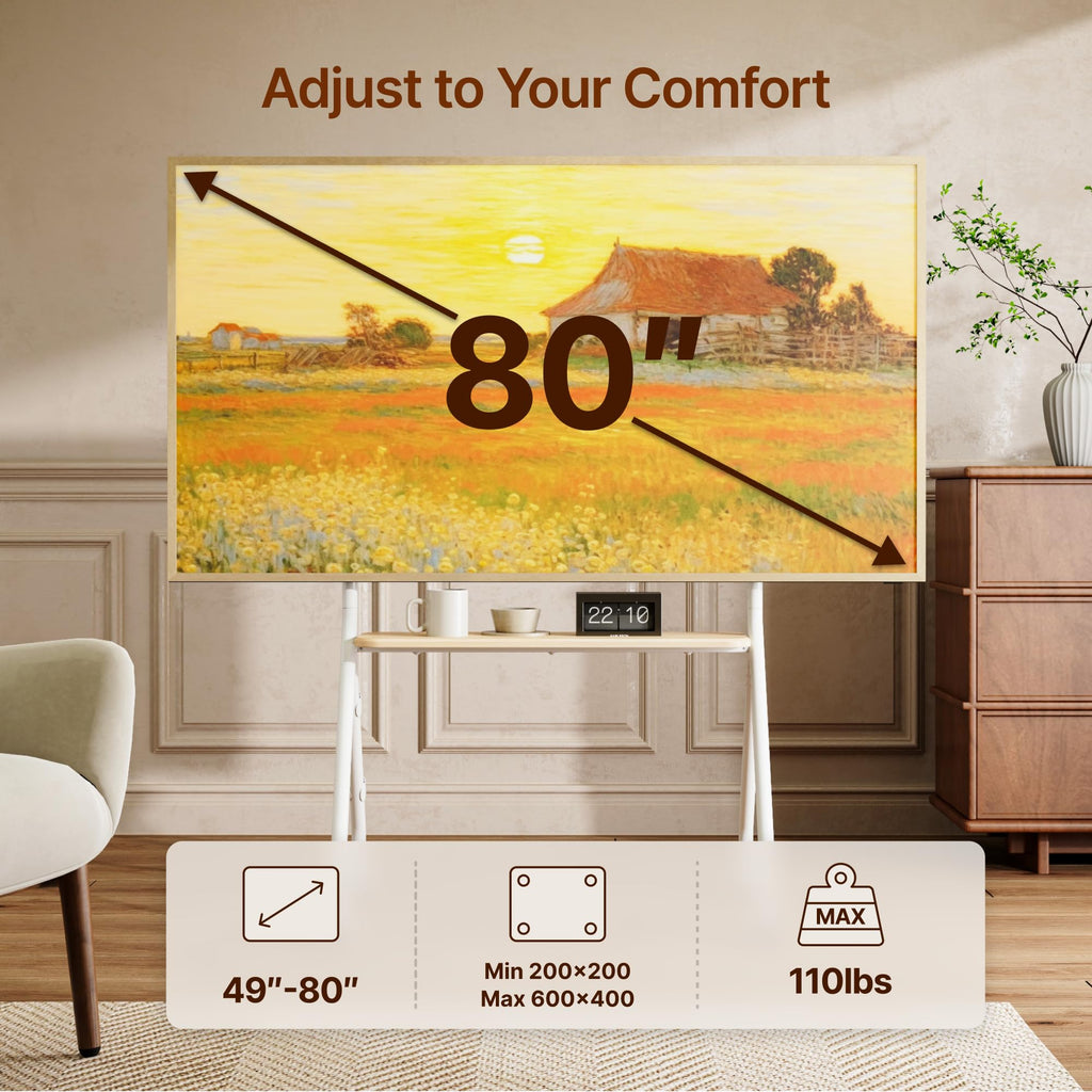 White Rolling TV Stand J674768