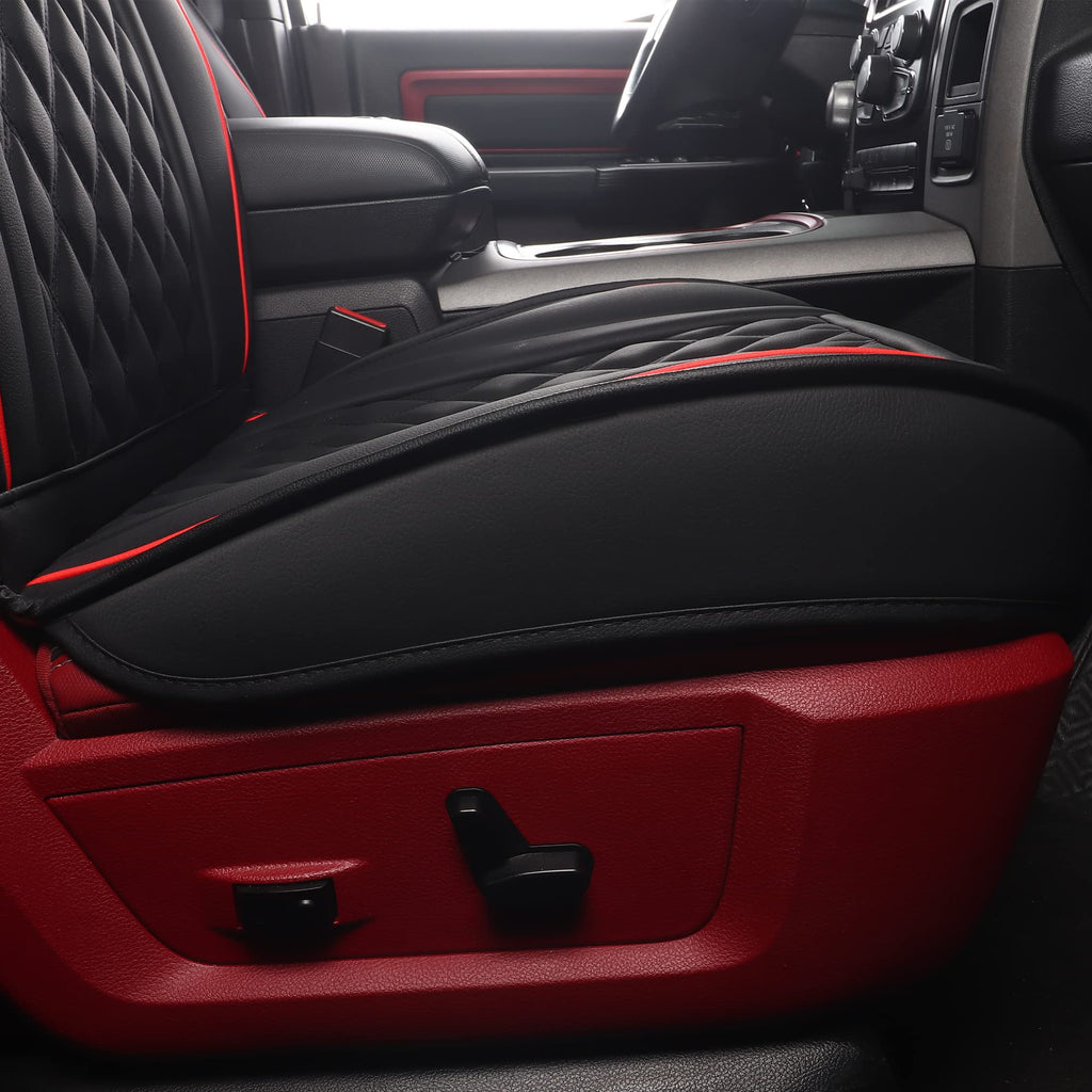 Waterproof Synthetic Leather Car Seat Covers 5PCS Full Set Black Red N315616