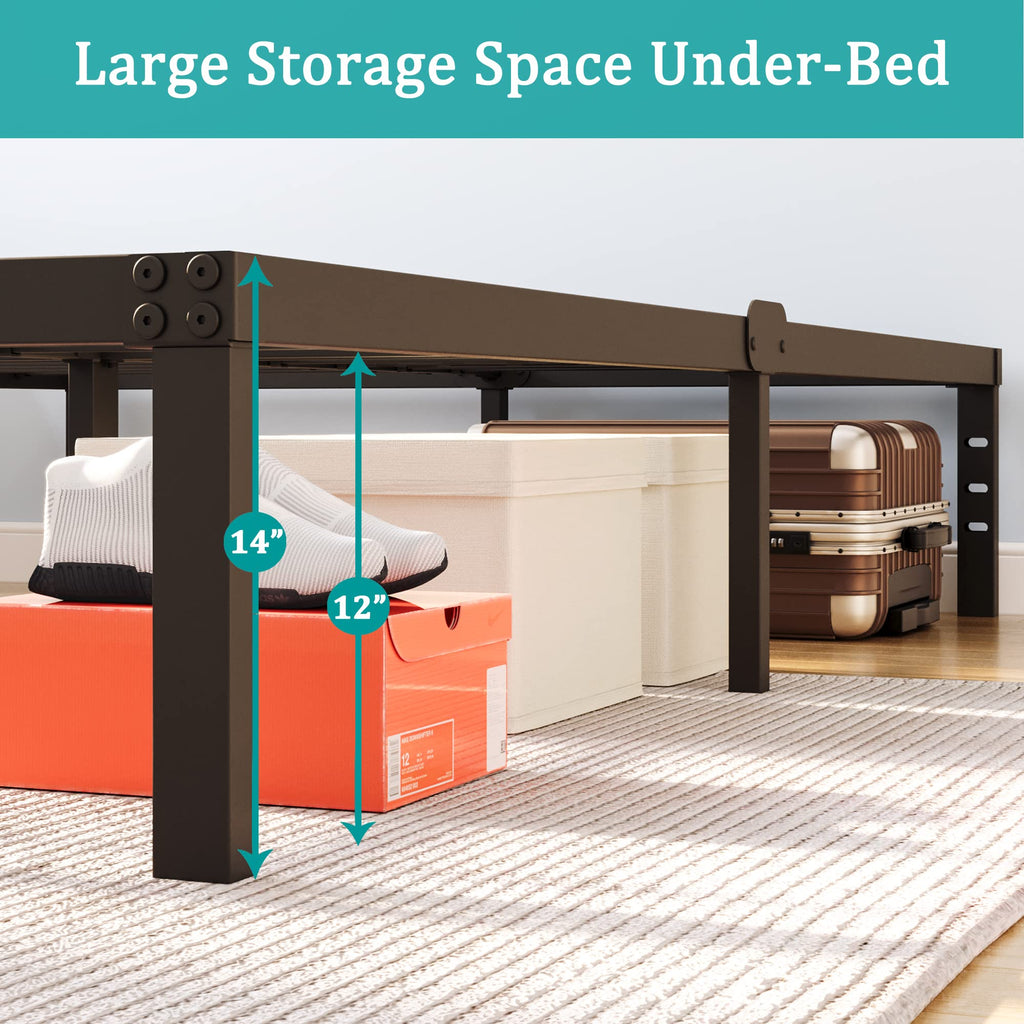 Queen Size 14 Inch Heavy Duty Metal Platform Bed Frame R966939